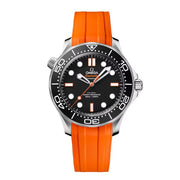 OMEGA Seamaster Diver 300M Black Dial Orange Rubber Strap - NEW